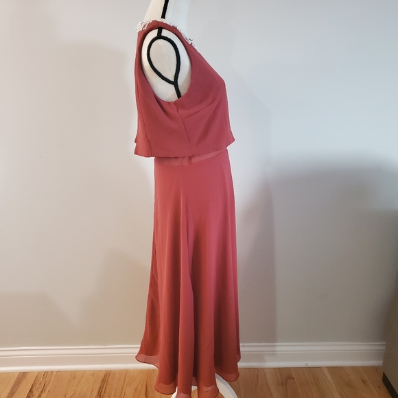 Asos look like two piece midi embroidery dress size 10 - Picture 5 of 10